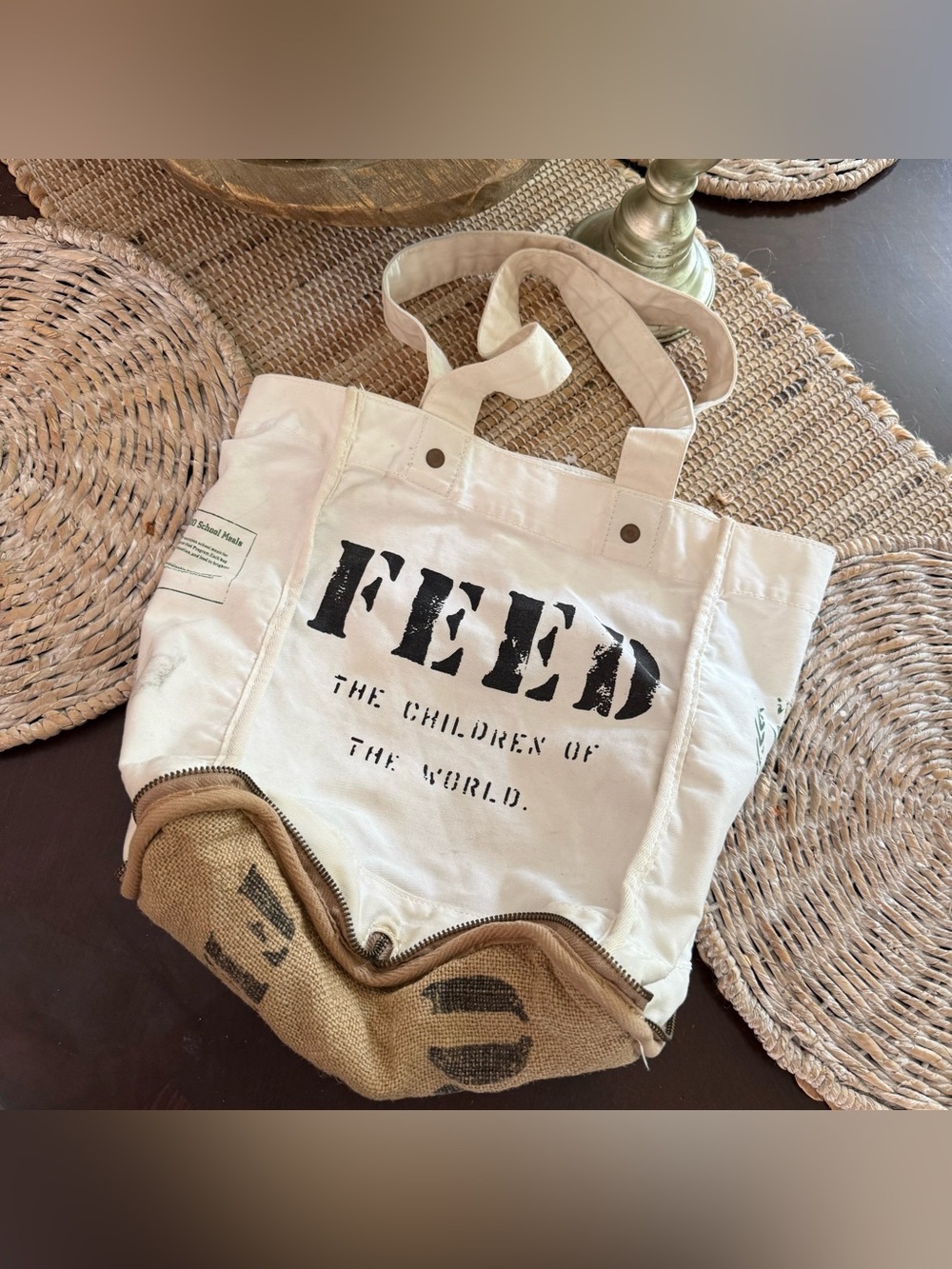 FEED x National Geographic Collection Canvas Packable Tote Bag